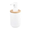 Afbeelding 1 Aqualine Snow Vrijstaande zeepdispenser 350ml, wit/bamboe