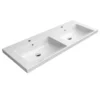 Afbeelding 1 GSI Norm Dubbele keramische wastafel 125x50cm, wit ExtraGlaze