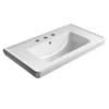 Afbeelding 1 GSI Classic Keramische wastafel 90x50cm, 3 kraangaten, wit ExtraGlaze