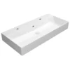 Afbeelding 1 GSI Kube X Dubbele keramische wastafel 100x47cm, wit ExtraGlaze