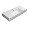 Afbeelding 1 GSI Kube X Keramische wastafel 100x47cm met planken, 3 kraangaten, wit ExtraGlaze