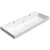 Afbeelding 1 GSI Nubes Dubbele keramische wastafel 120x50cm, wit ExtraGlaze