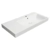 Afbeelding 1 GSI Nubes Keramische wastafel 100x50cm, planchet links, mat wit