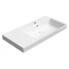 Afbeelding 1 GSI Nubes Keramische wastafel 100x50cm, planchet links, wit ExtraGlaze