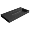 Afbeelding 1 GSI Nubes Keramische wastafel 100x50cm, planchet links, mat zwart