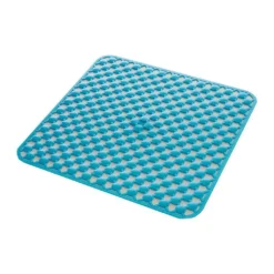 Afbeelding 1 Gedy Geo Rubberen antislip douchemat 53x53cm, blauw