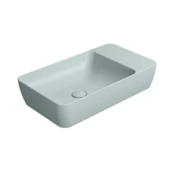 Afbeelding 1 GSI Modo Keramische opbouwwastafel 60x35cm, zonder kraangat, mat ghiaccio