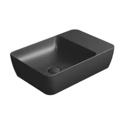 Afbeelding 1 GSI Modo Keramische opbouwwastafel 50x35cm, zonder kraangat, mat zwart