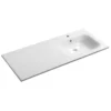 Afbeelding 1 Sapho Areca Kunstmarmeren wastafel 121x51,5cm, rechts, wit