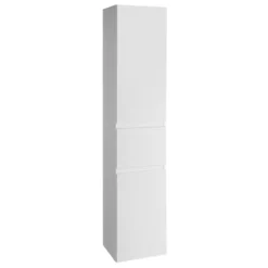 Afbeelding 1 Aqualine Altair Hoge opbergkast met wasmand 40x184x31cm, wit