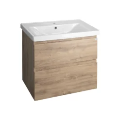 Afbeelding 1 Aqualine Altair Wastafelonderkast 67x60x45cm, eiken emporio