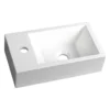 Afbeelding 1 Sapho Small Amarok Kunstmarmeren wastafel 40x22cm, links/wit