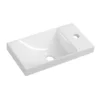 Afbeelding 1 Sapho Agos Kunstmarmeren wastafel zonder overloop 40x22cm, wit/links/rechts