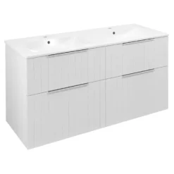 Afbeelding 1 Sapho Cirasa Strip Wastafelonderkast 118,4x64x46cm, mat wit