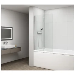Afbeelding 1 Polysan Rota Badwand 120cm, helder glas