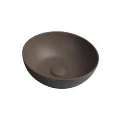 Afbeelding 1 Sapho Formigo Betonnen waskom, Ø39cm, mat donkerbruin