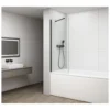 Afbeelding 1 Polysan Fisa Badwand 70x150cm, mat zwart/helder glas