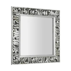 Afbeelding 1 Sapho Zeegras Spiegel met lijst, 90x90cm, zilver