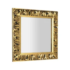 Afbeelding 1 Sapho Zeegras Spiegel met lijst, 90x90cm, goud