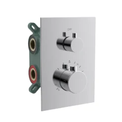 Afbeelding 1 Sapho Kimura Thermostatische inbouwdouchemengkraan, inbouwbox, 2 uitgangen, chroom