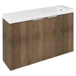 Afbeelding 1 Sapho Latus X wastafelonderkast 78,8x50x22cm, eiken Sherwood
