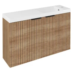 Afbeelding 1 Sapho Latus X STRIP wastafelonderkast 78,8x50x22cm, eiken Alabama