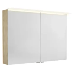 Afbeelding 1 Sapho Linex Spiegelkast inclusief LED-lamp, 100x70x15cm, Elm Bardini