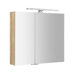 Afbeelding 1 Sapho Mirró Spiegelkast inclusief LED-lamp, 80x70x16cm, eiken Alabama