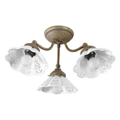 Afbeelding 1 Sapho Napoli Keramische plafondlamp E14 3x40W, 230V, IP21, brons