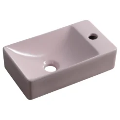 Afbeelding 1 Sapho Small Margitha Keramische wastafel 38x22cm, kraangat rechts, roze