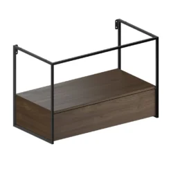 Afbeelding 1 GSI Nubes Wastafelframe 100x50cm, mat zwart/noten