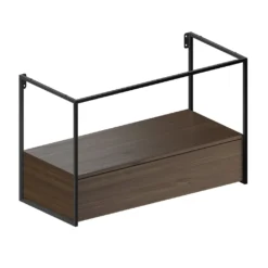 Afbeelding 1 GSI Pura Wastafelframe 102,6x46cm, mat zwart/noten