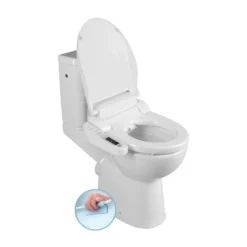 Afbeelding 1 Sapho Handicap Duobloktoilet, verhoogde zitting, elektronisch bidet BLOOMING EKO PLUS, randloos, P-sifon, wit