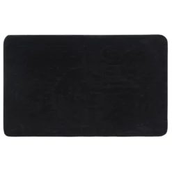 Afbeelding 1 Aqualine Rist Badmat, 50x80cm, 100% polyester, antislip, zwart