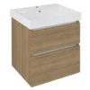 Afbeelding 1 Sapho Nelio Wastafelonderkast 56,5x60x49cm, eiken cuneo