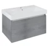 Afbeelding 1 Sapho Nelio Wastafelonderkast 76,5x44x49cm, zilver eiken