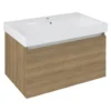 Afbeelding 1 Sapho Nelio Wastafelonderkast 76,5x44x49cm, eiken cuneo
