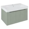 Afbeelding 1 Sapho Nelio Strip Wastafelonderkast 76,5x44x49cm, groen