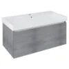 Afbeelding 1 Sapho Nelio Wastafelonderkast 96,5x44x49cm, zilver eiken