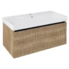 Afbeelding 1 Sapho Nelio Strip Wastafelonderkast 96,5x44x49cm, eiken Alabama