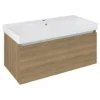 Afbeelding 1 Sapho Nelio Wastafelonderkast 96,5x44x49cm, eiken cuneo