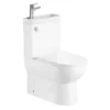Afbeelding 1 Aqualine Jalta Hygie Duobloktoilet met wastafel, randloos, S/P-sifon, wit