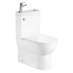 Afbeelding 1 Aqualine Jalta Hygie Duobloktoilet met wastafel, randloos, S/P-sifon, wit