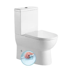 Afbeelding 1 Aqualine Jalta Duobloktoilet, randloos, S-sifon/P-sifon, wit