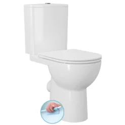 Afbeelding 1 Sapho Sanivex Duobloktoilet, verhoogde zithoogte, randloos, S-sifon/P-sifon, wit
