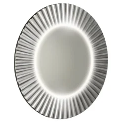 Afbeelding 1 Sapho Pride Strip Ronde spiegel met LED-verlichting en lijst Ø75cm, zilver
