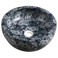 Afbeelding 1 Sapho Priori Keramische waskom, Ø41cm, blauw bloesemmotief