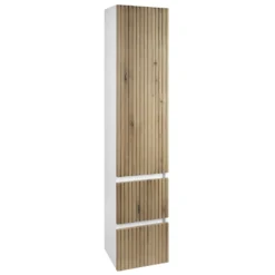 Afbeelding 1 Aqualine Paneda Strip Opbergkast 35x165x31cm, eiken emporio, links/rechts