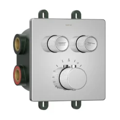 Afbeelding 1 Sapho Smart Select Thermostatische inbouwdouchemengkraan met inbouwbox, 2 uitgangen, chroom