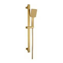 Afbeelding 1 Sapho Vierkante doucheset, schuifhouder 68cm, mat goud